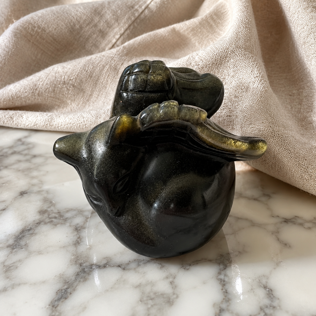014: Gold Sheen Obsidian Angel Kitty