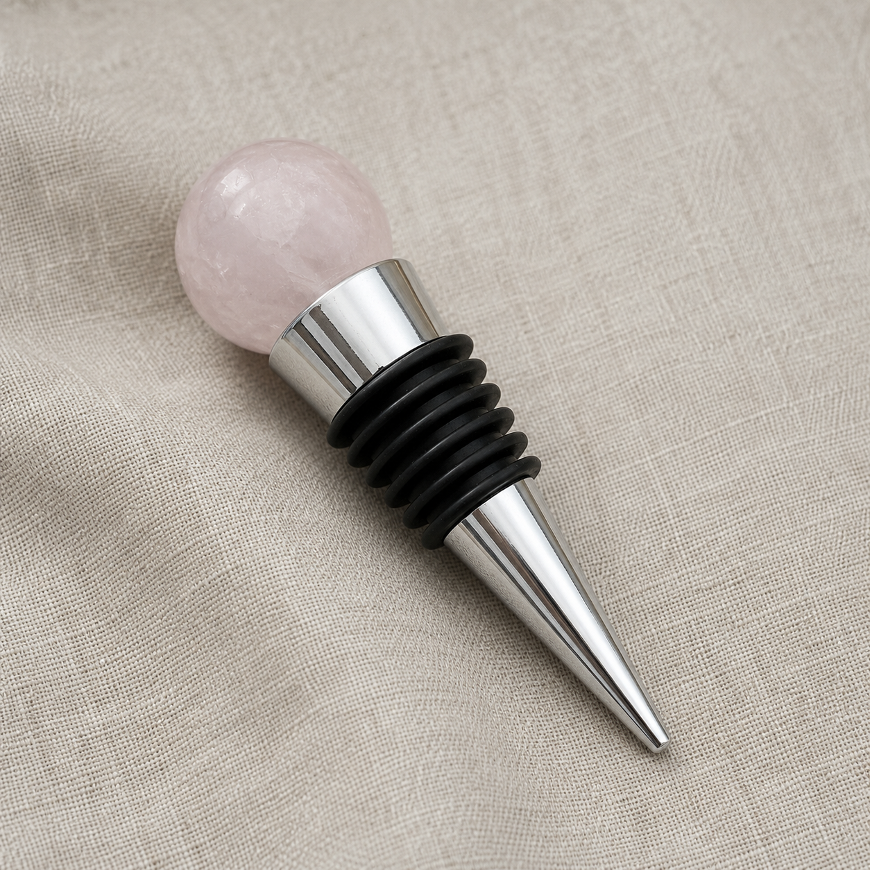 040: Rose Quartz Bottle Stopper