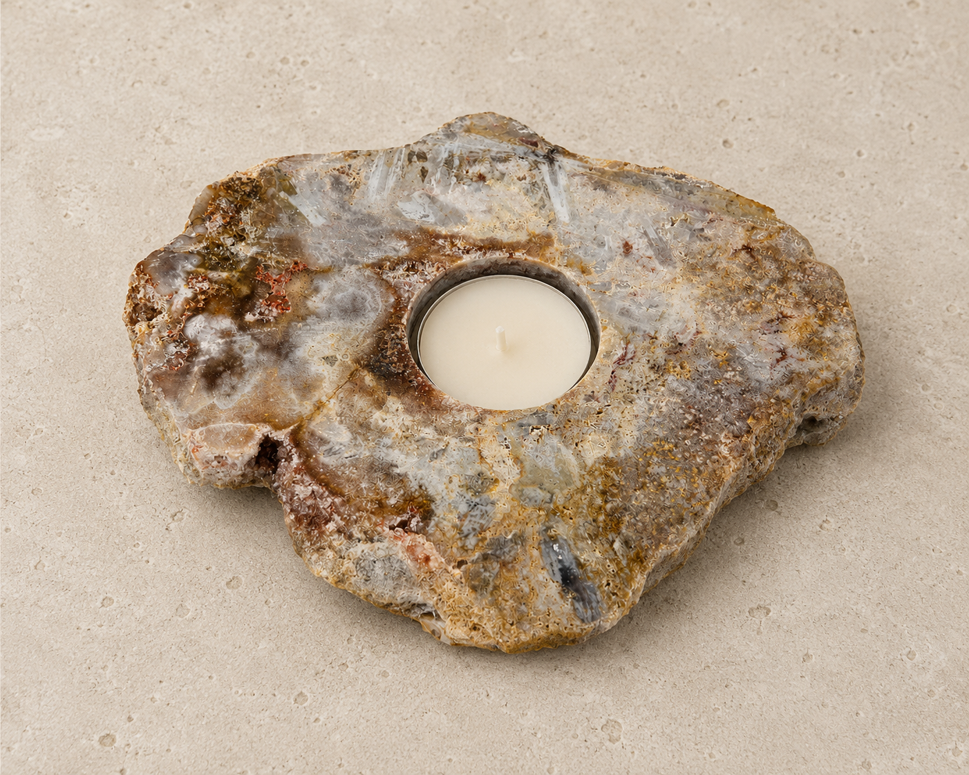 107 Natural Agate Candle Holder