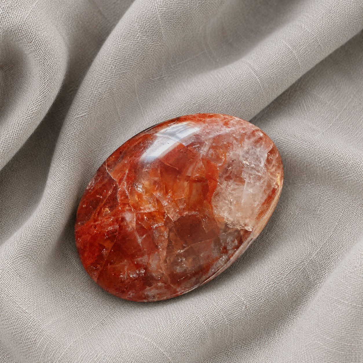 117: Fire Quartz Palm Stone