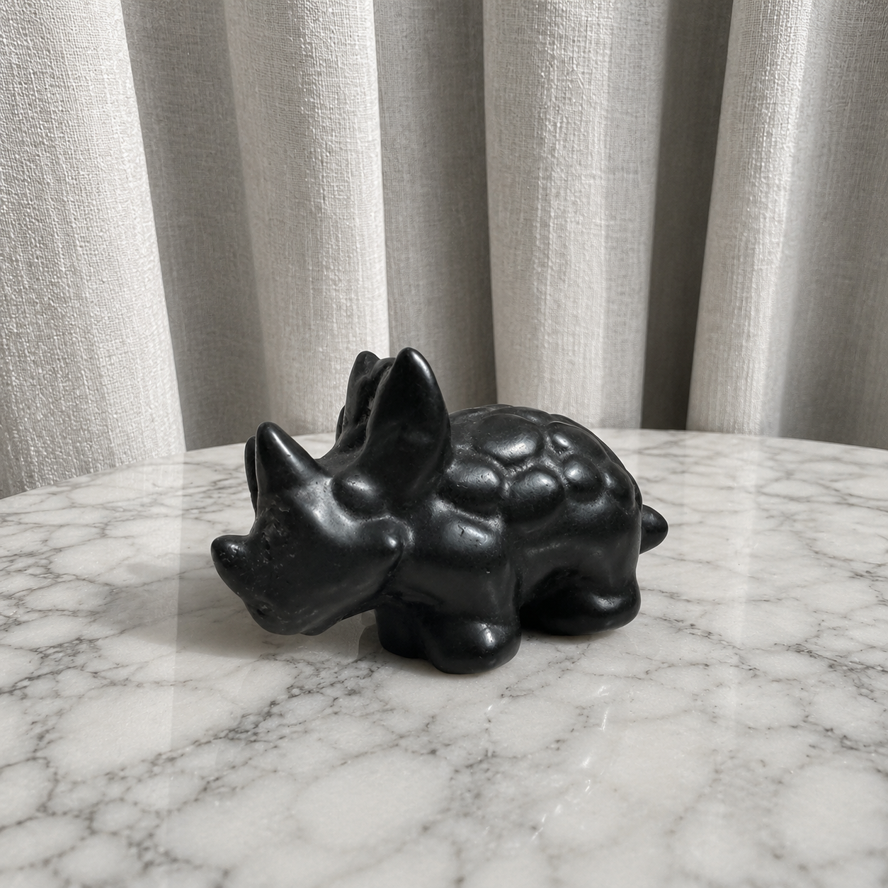 173: Black Obsidian Triceratops