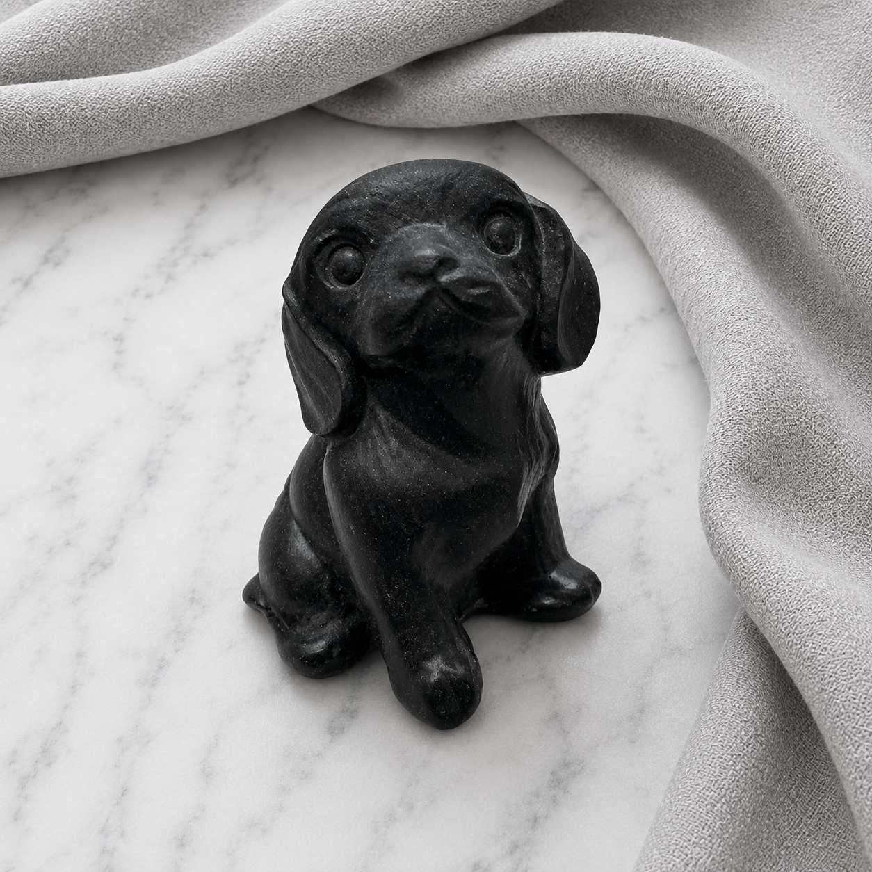 184: Matte Black Obsidian Puppy