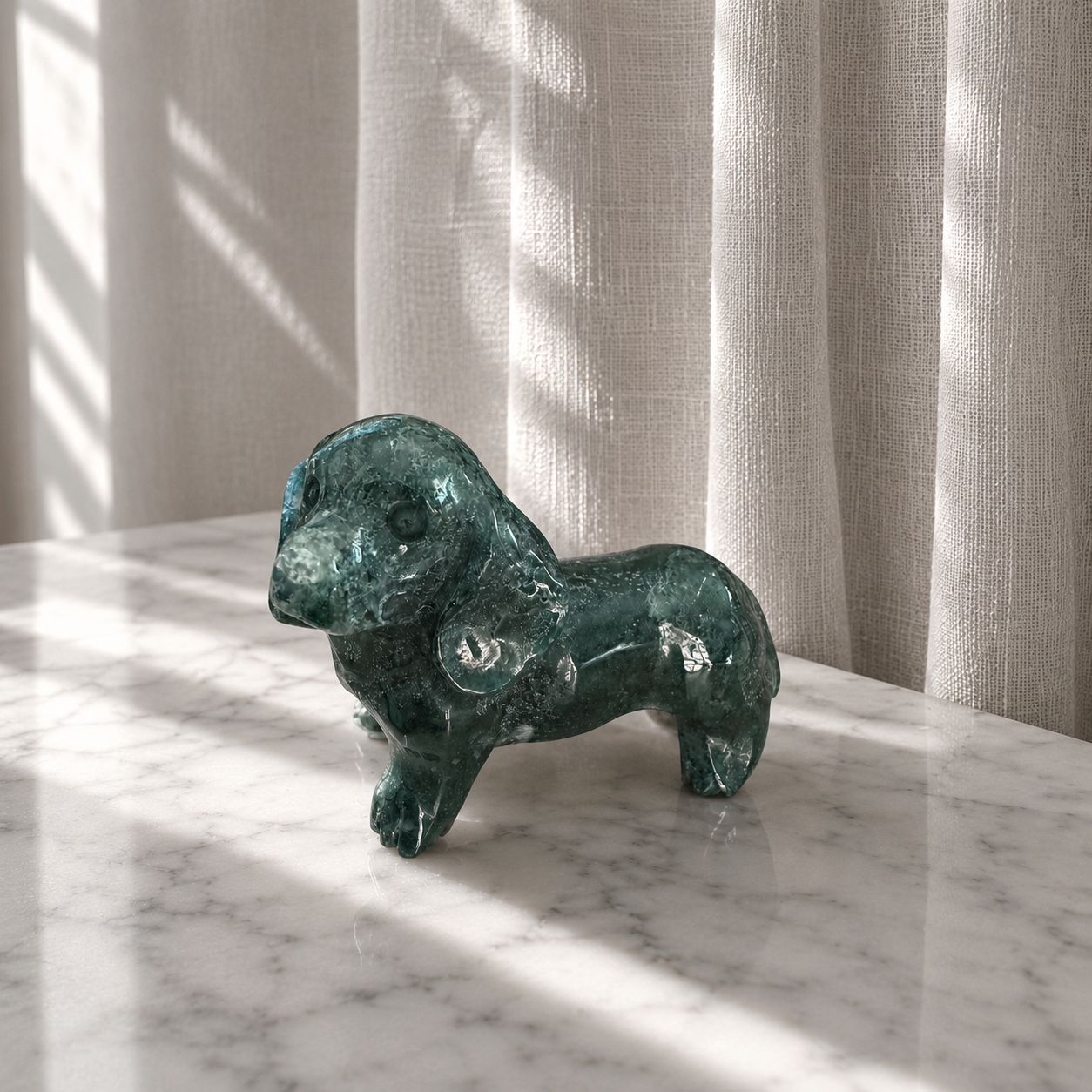 205: Moss Agate Sausage Dog