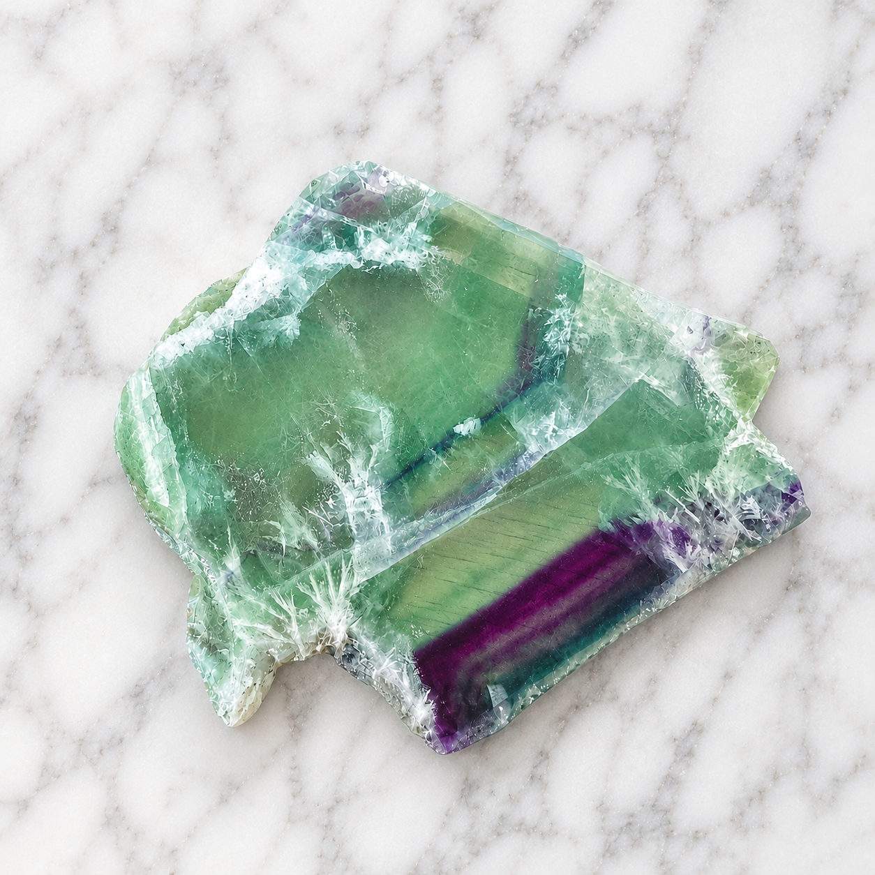472 Feather Rainbow Fluorite Slab