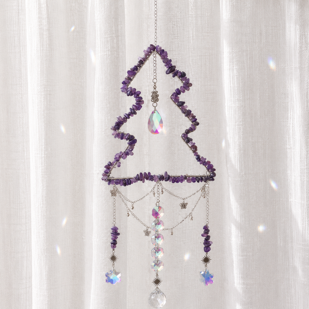 Amethyst Christmas Tree Suncatcher