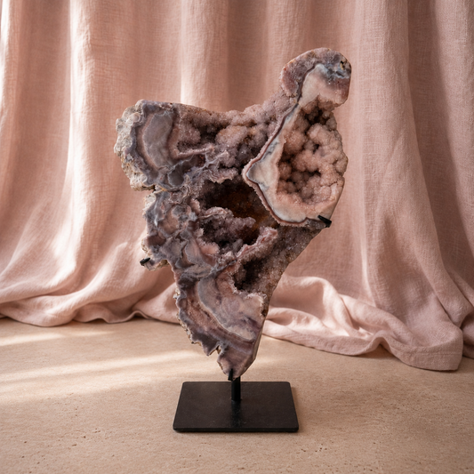 "Athena's Shield" Pink Amethyst Statement Slab