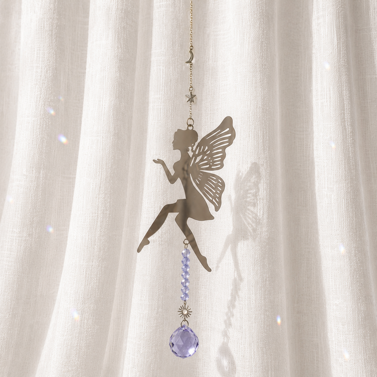 Blue Crystal Fairy Suncatcher