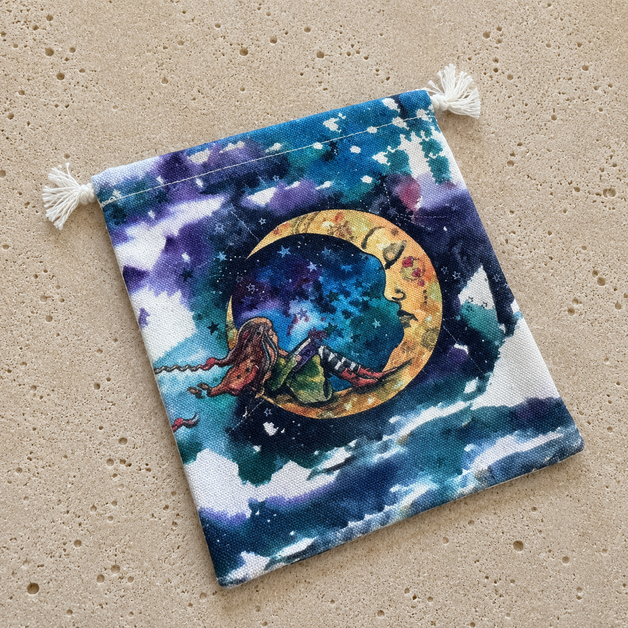 124: Girl And Moon Tarot Card Holder