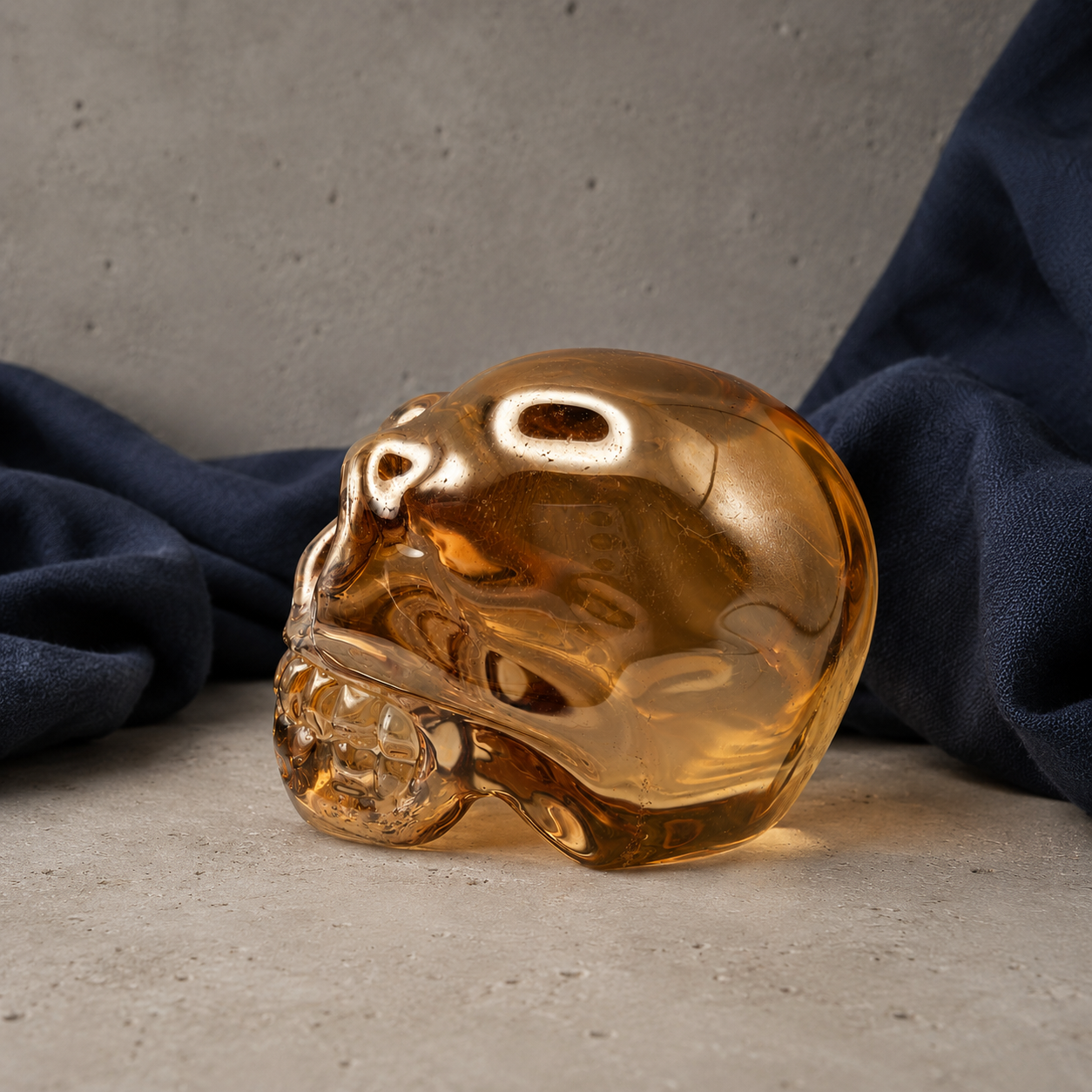 102 Glass Orange Skull