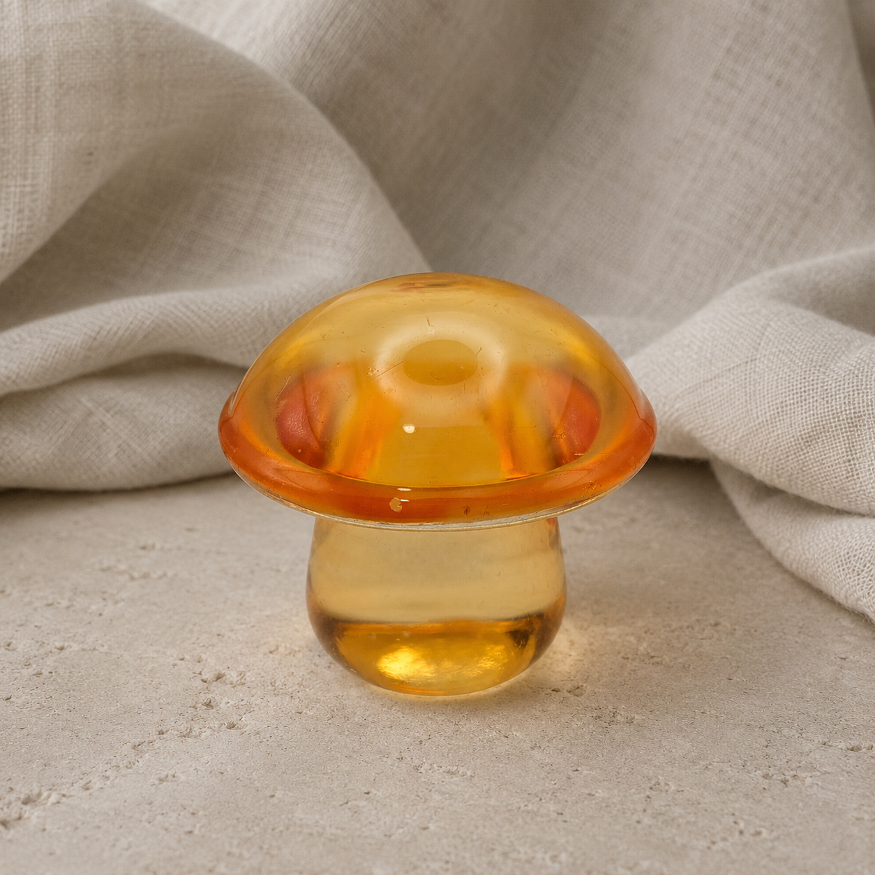 20 Glass Orange Mushroom