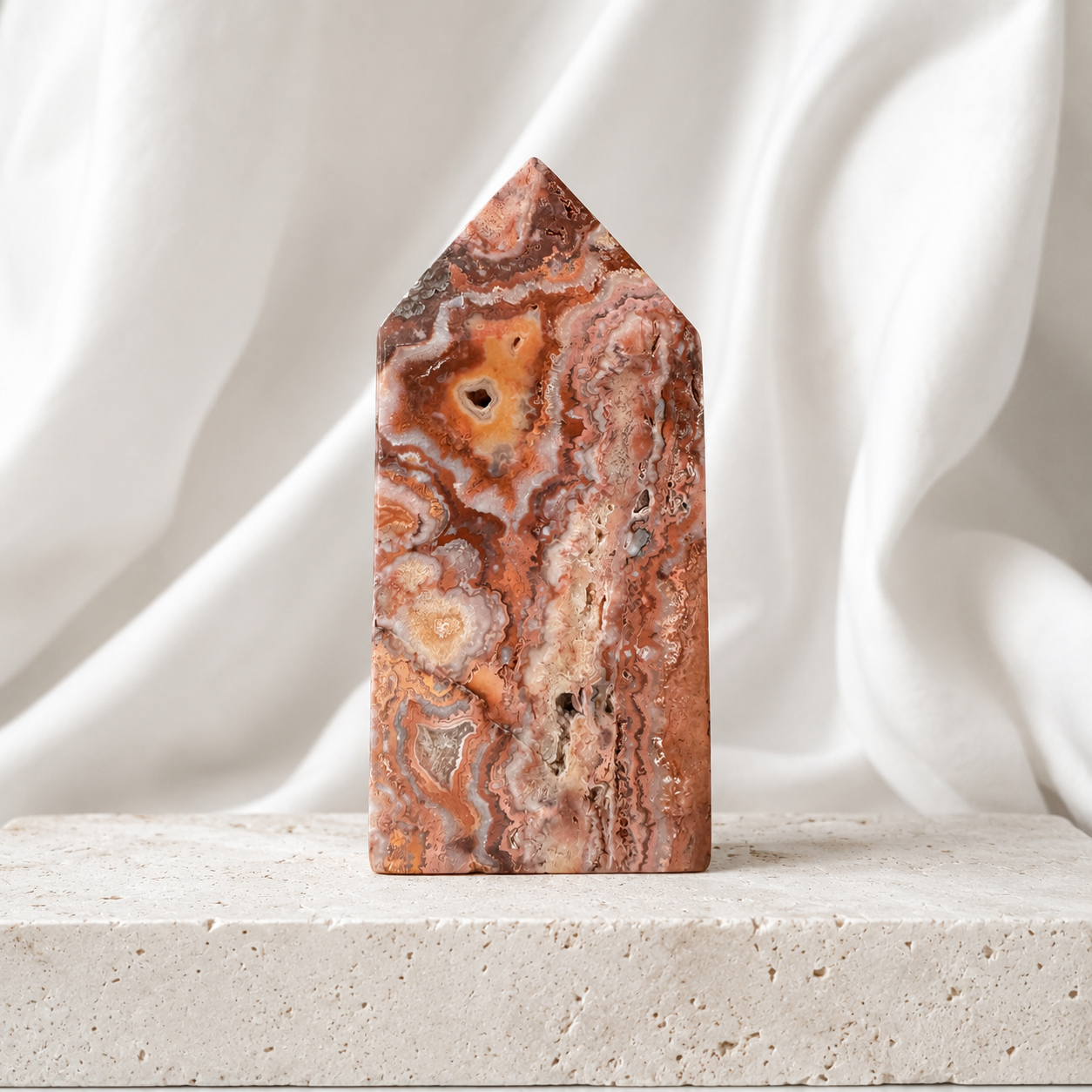110: Pink Crazy Lace Agate Tower