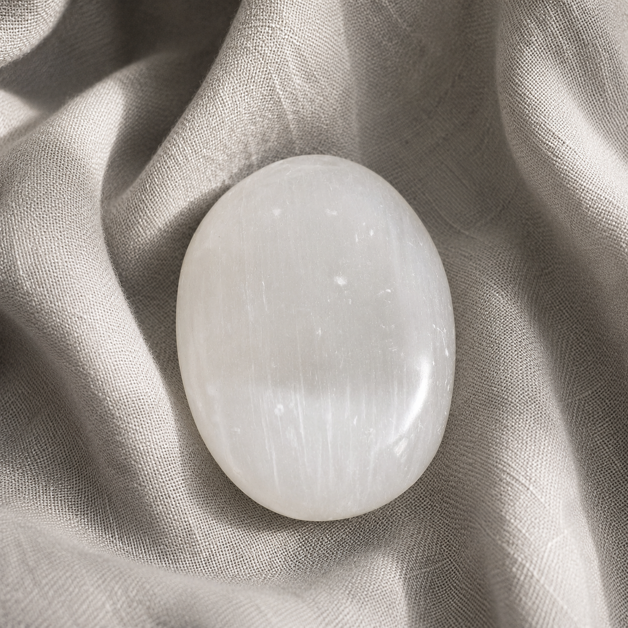 478: Selenite Palm Stone
