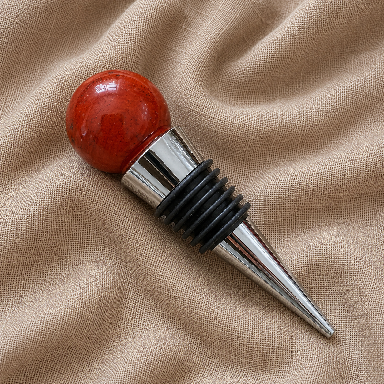 039: Red Jasper Bottle Stopper