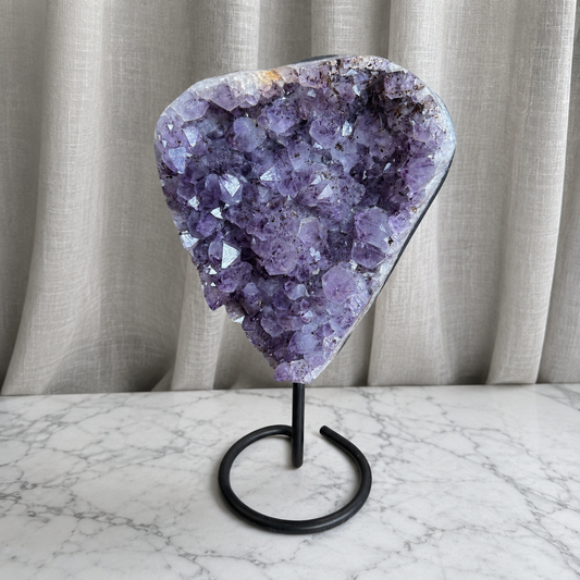 152: Amethyst Statement Cluster On Black Stand
