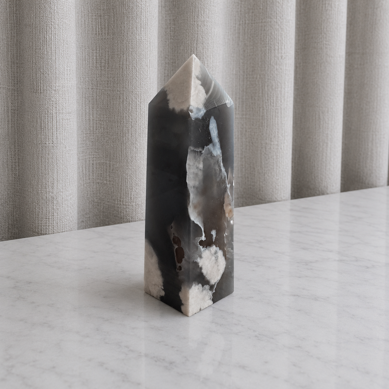 198 Blue Flower Agate Tower