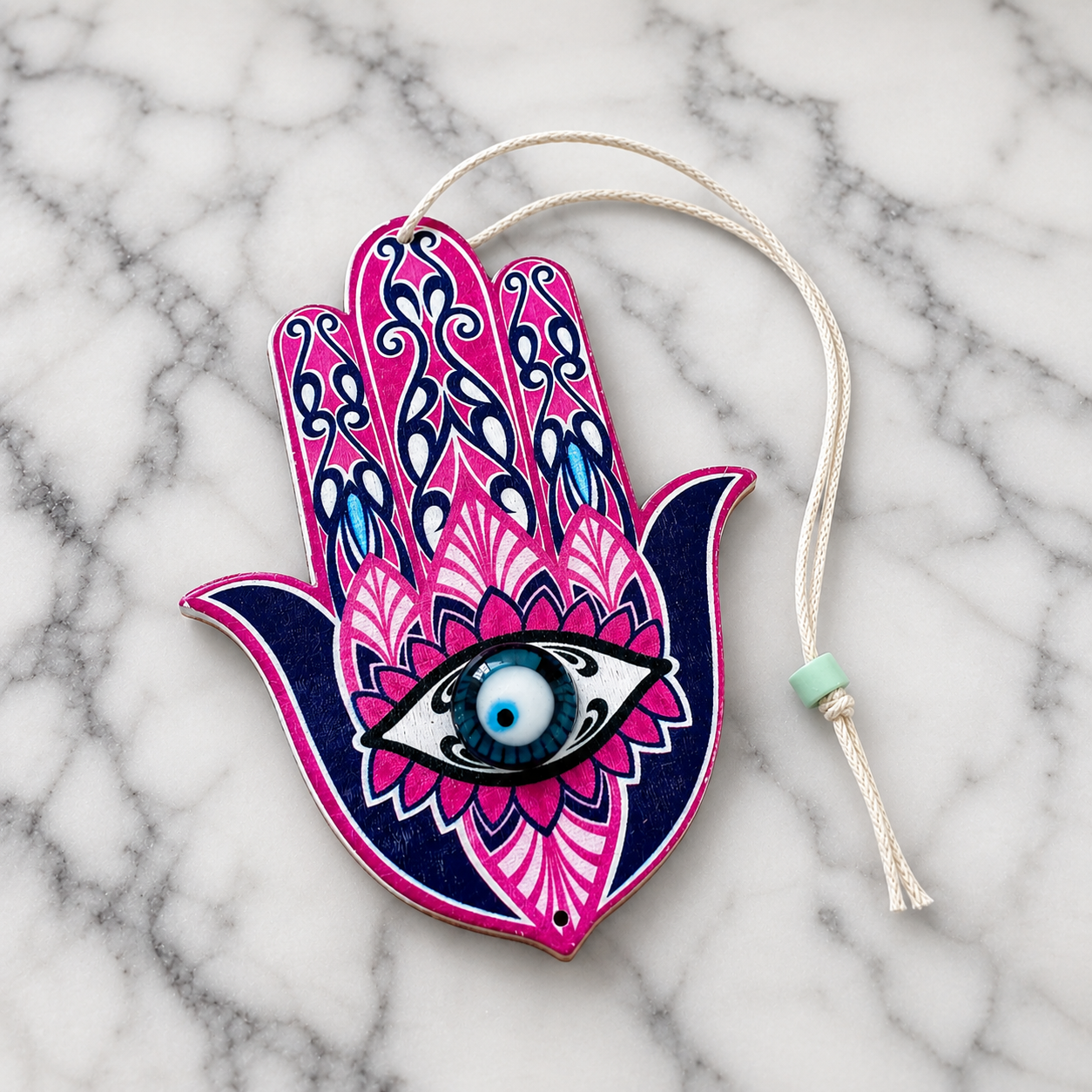 207: Pink Hamsa Hand Dangle
