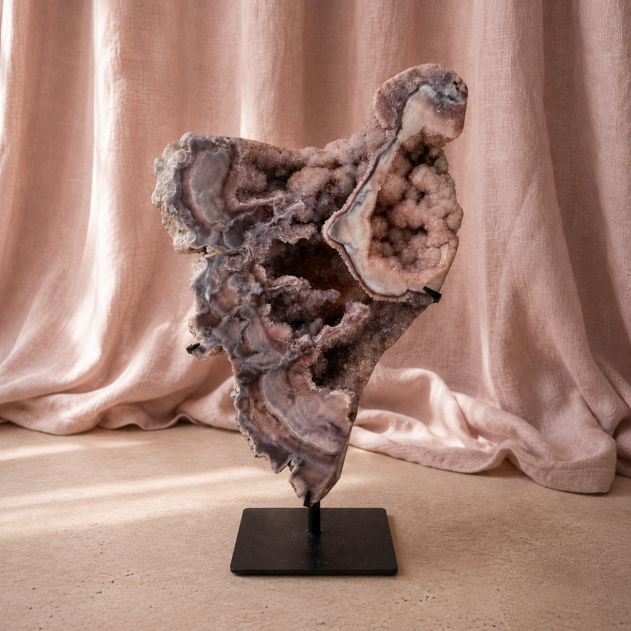 "Athena's Shield" Pink Amethyst Statement Slab