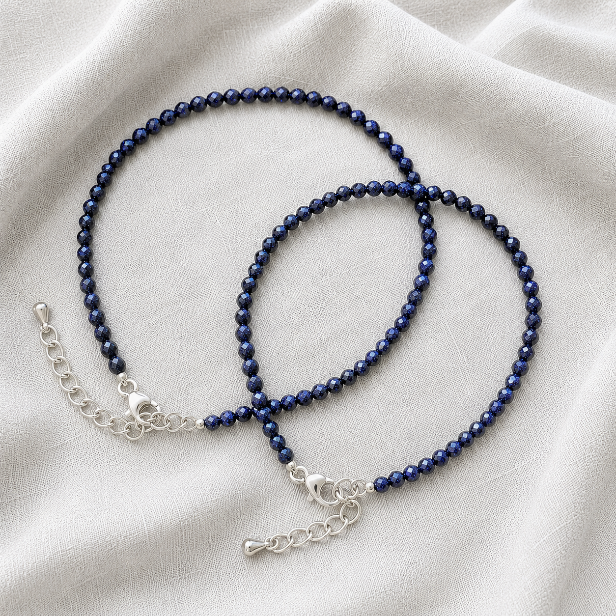 Blue Goldstone Faceted Bracelet