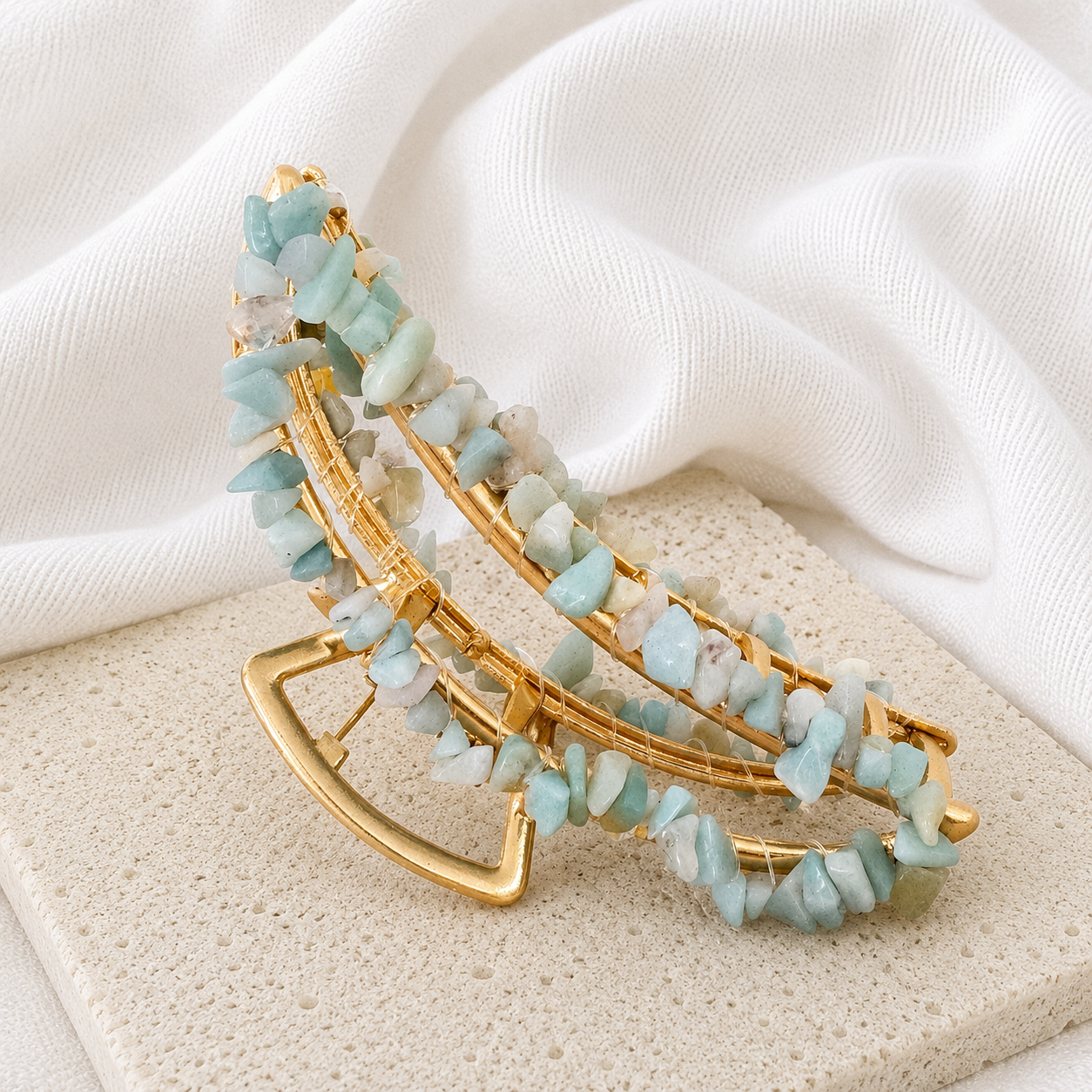 Caribbean Calcite Banana Hair Clip
