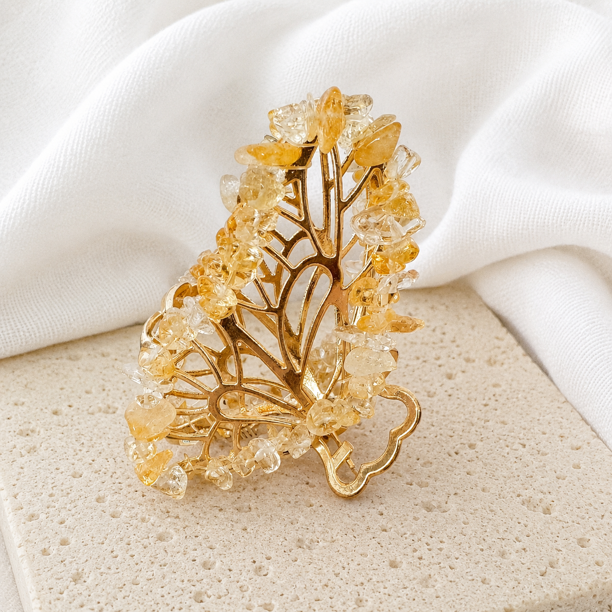 Citrine Butterfly Hair Clip