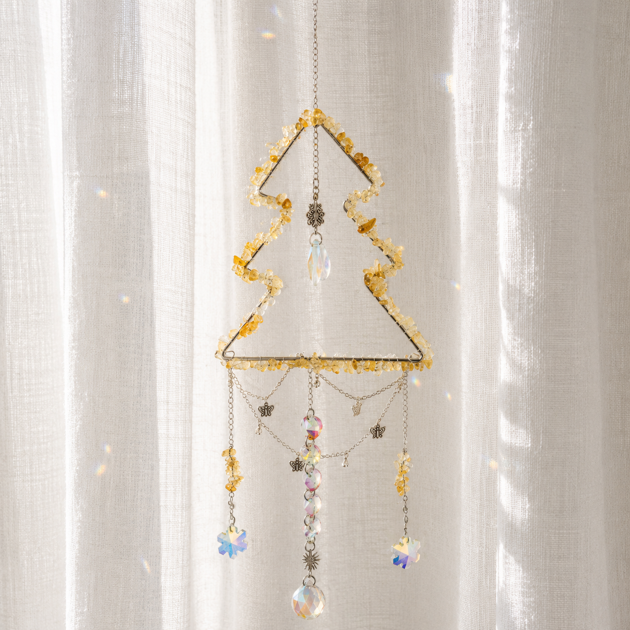 Citrine Christmas Tree Suncatcher
