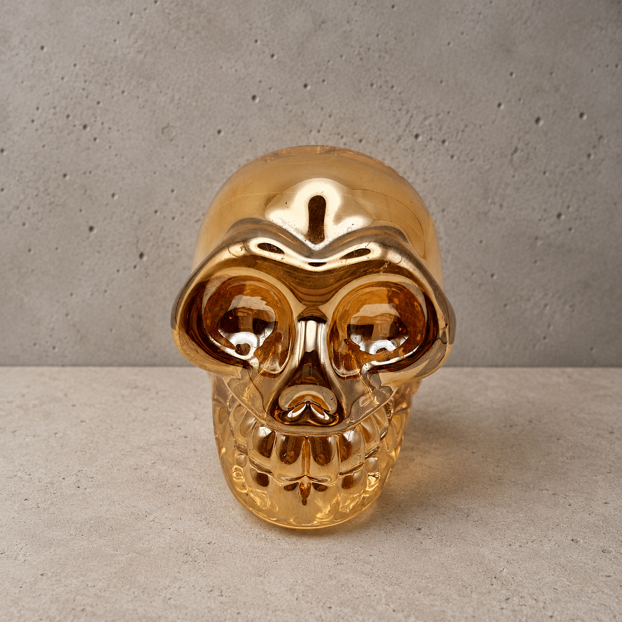 102 Glass Orange Skull