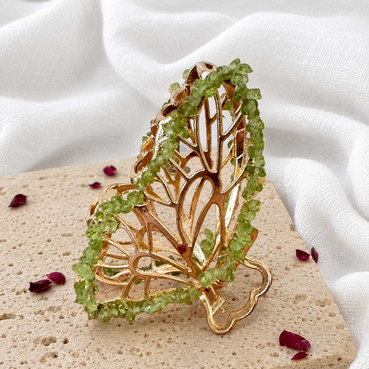 Peridot Butterfly Hair Clip