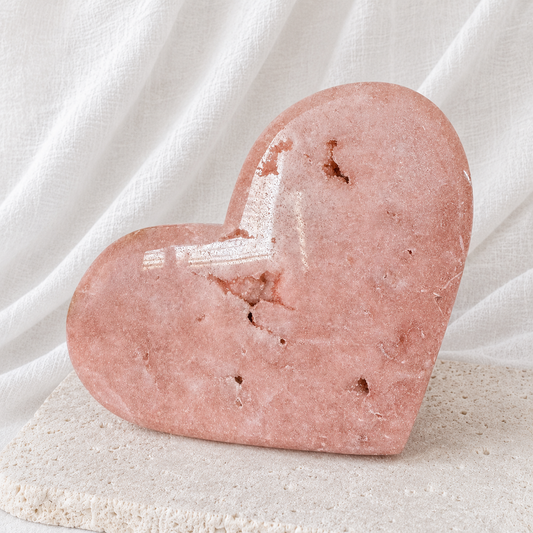 122: Druzy Pink Amethyst Statement Heart