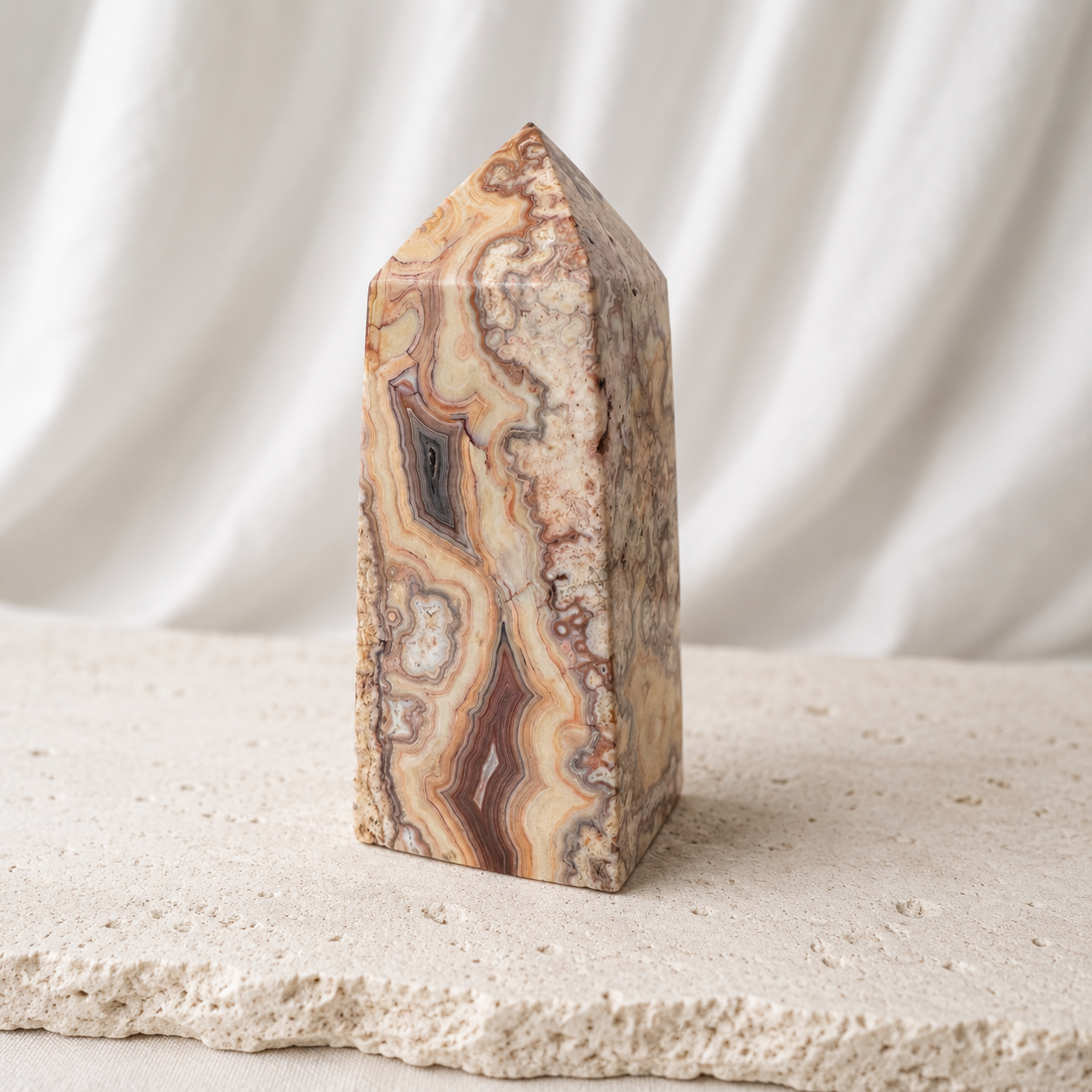 312: Pink Crazy Lace Agate Statement Tower