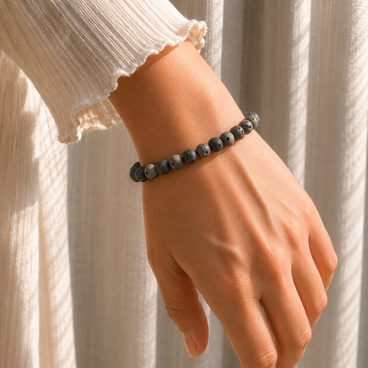 Silver Sheen Obsidian Moon Bracelet