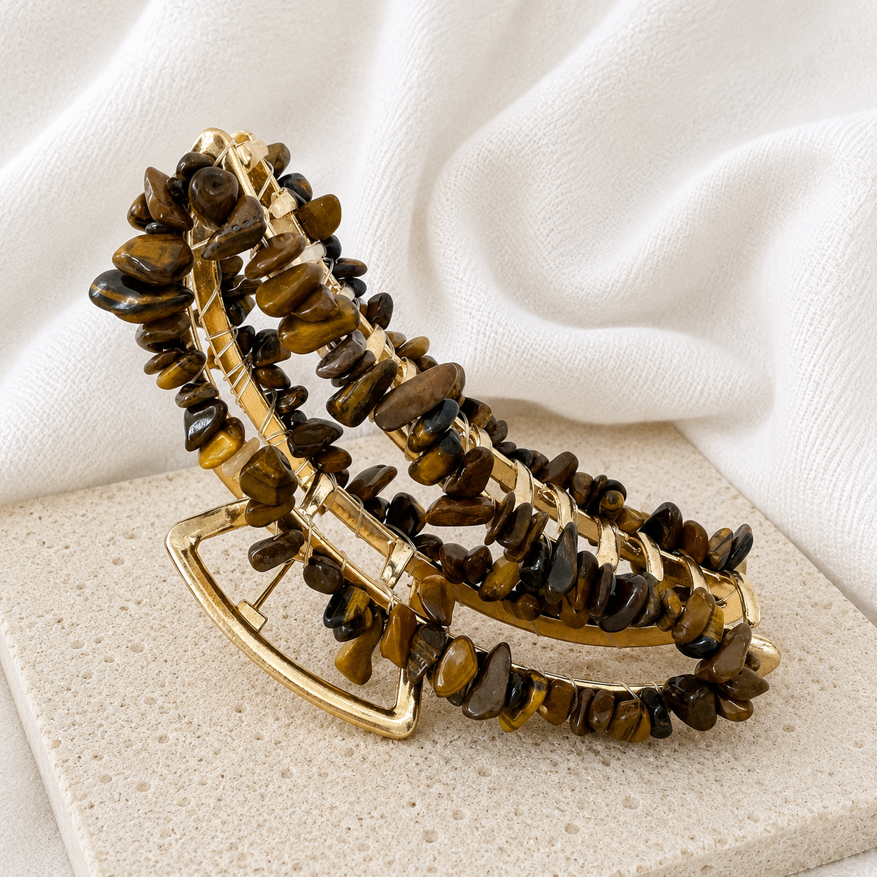 Tiger's Eye Banana Hair Clip
