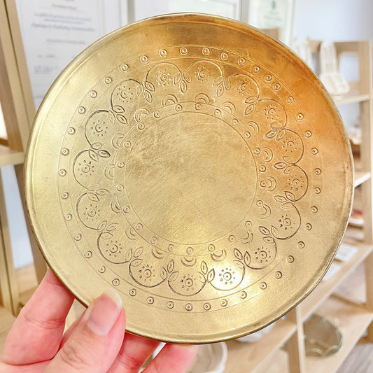 Antique Gold Etched Trinket Tray